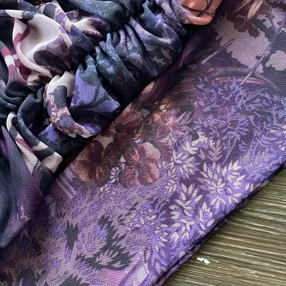 🌂💘NWT Anthropologie Pilcro collared mesh button up shirt blouse purple pink xs - Picture 2 of 9